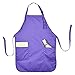 DALIX Apron Commercial Restaurant Home Bib Spun Poly Cotton Kitchen Aprons (2 Pockets) (1, Purple)