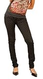 Tripp NYC Juniors / Womens Super Skinny T-Jeans / Pants in Black/Black Checkered