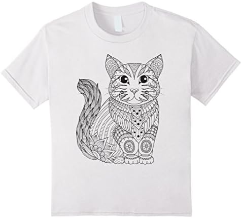 Kids Kitty Cat - Color Your Own Colorific Tees Design 12 White