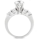 14K White Gold Engagement Ring – 1.10CT Round Cut Diamond Ring(H I Color, I1 Clarity) 41GneTjRQYL. SL160 14K White Gold Engagement Ring – 1.10CT Round Cut Diamond Ring(H I Color, I1 Clarity)