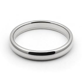 Platinum Mens and Ladies Wedding Bands 3mm comfort-fit light, 7 by