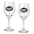 New York Jets NFL 2pc Wine Glass Set - Primary Logo