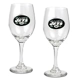 NFL New York Jets 14-Ounce Wine Glass (Set of Two)
