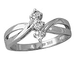 Three Stone Diamond Ring in 14kt White Gold