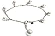 Silver with Cubic Zirconia Bracelet with Charm, Size: Adjustable up to 8.5"