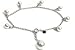 Silver with Cubic Zirconia Bracelet with Charm, Size: Adjustable up to 8.5"