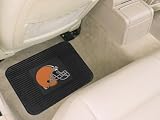 A Set of 2 NFL Universal Fit Rear Vinyl Utility Floor Mats - Cleveland Browns