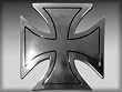 Silver Star "Iron Cross" Silver Metal Belt Buckle