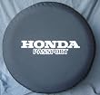 SpareCover&reg; Brawny Series - Tire Cover - Silver Metallic logo on Black Denim - Honda Passport 30" - 31"