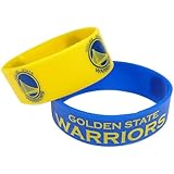 NBA Golden State Warriors Silicone Rubber Bracelet Set, 2-Pack