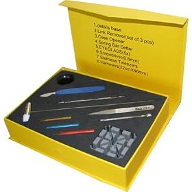 High Quality Watch Band Sizing Link Removing Battery Repair Tool Kit in Yellow Box