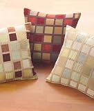 Chichester Chenille Check Cushion Cover in Burgundy