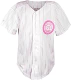 Girls Chicago Cubs White/Pink Pinkstripe Replica Jersey