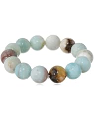 14mm Round Natural Multi-Color Amazonite Beaded Stretch Bracelet