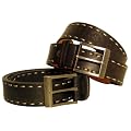Moderner Jeans-G�rtel mit dekorativer Steppnaht - Echt Leder - 35mm breit - k�rzbar, da Schnalle geschraubt