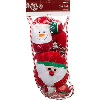 PETCO Holiday Dog Toy Medium Stocking Gift Pack