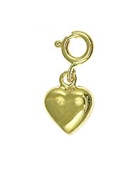 Dazzlers Solid 14k Gold Heart Charm Pendant Available in three colors from jewelsberry (weights: 1.0 grams only)