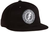 NHL Men's Tampa Bay Lightning Game Day Black Pro Shape Flat Brim Flex Cap- Tx79Z (Black, Small/Medium)