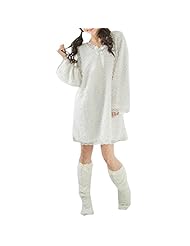 V-neck Lace Short Acrylic Long Sleeves  Dress With a Ribbon 