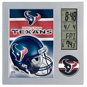 Houston Texans Desk Clock with Picture Frame by Clocks