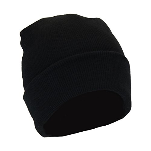 Lightweight Stretch Beanie Cuff Hat, Cuffed Knit Skull Cap - Snug Fit