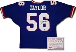 Lawrence Taylor New York Giants NFL Hand Signed Authentic Style Home Blue Football Jersey