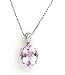 Kunzite Pendant 12.50k Kunzite and 0.75k G.v.v.s Brilliant Diamonds Set on the Front and the Side of the Pendant Damiani Style Design Made in Italy ( Gold Chain Included)