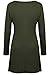 Creti Women Fashion Crew Neck Long Sleeve Loose T Shirt Tunic Dress, X-Large, Green