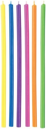 Long Birthday Candles 5-7/8"-Multicolor Pack of 3