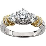 14K Two-Tone Gold Diamond Engagement Ring - 1.62 Ct.