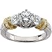 14K Two-Tone Gold Diamond Engagement Ring - 1.62 Ct.