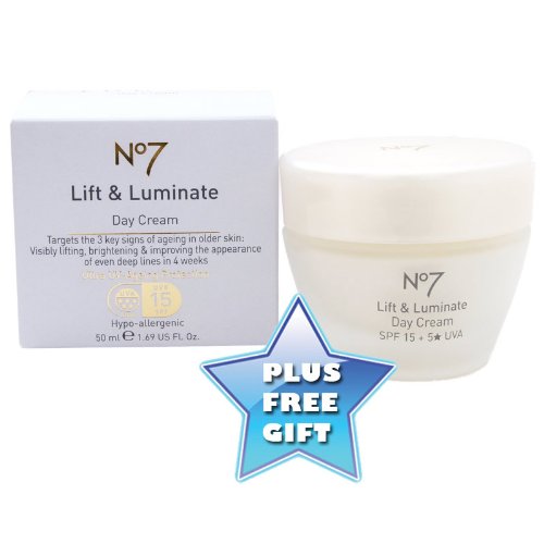 No7 Boots Lift & Luminate Anti Ageing Anti Wrinkle Day Cream with SPF15 50ml (Boxed) Included Free Gift