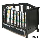 Aspen with Drawer Baby Crib In Black Finish By Storkcraft Baby Furniture