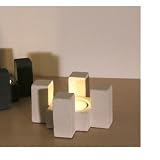 Square Block Tealight Holder - White