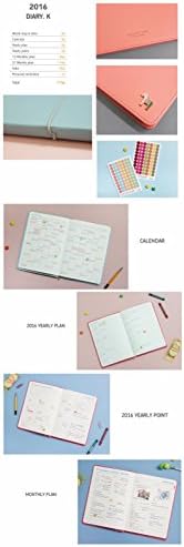 2016 Diary Planner Journal Notebook Agenda Scheduler Memo with sticker - Pink Pop