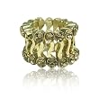 Dual Goldtone Crystal Lined Stretch Ring