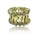 Dual Goldtone Crystal Lined Stretch Ring