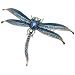 Acosta - Light Sapphire Crystal & Enamel - Blue Dragonfly Brooch