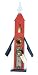 Funky Randy Birdhouse 25" Patriotic Star Bell Antique Brass Knob Lock Red/White/Blue 25" Tall R-120