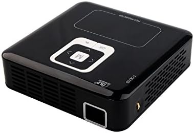 Wifi Android 5.0 Operating System Quad-core Support 1080p Bluetooth DLP LED Mini Wallet Pocket 295g Built- In Battery 6000 mAh Rechargeable and portable Pico Projector(Black) for Iphone Ipad/andorid Smart Phone Support Miracast DLNA
