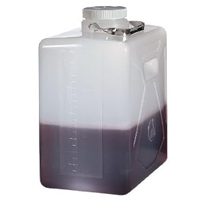 Thermo Scientific Nalgene rectangular polypropylene carboy with handle, 9 L