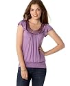 Soprano Flutter Sleeve Satin Crotchet Neck Top