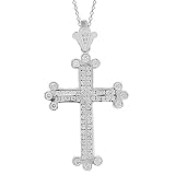 14K White Gold Mens Diamond Cross 6.01 Ctw