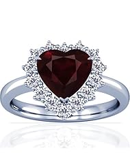 Platinum Heart Cut Ruby Ring With Sidestones