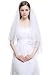 Wedding Bridal Veil with Comb 2 Tier Cut Edge Fingertip Length 35