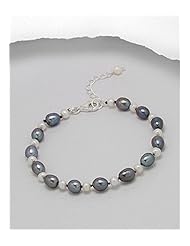 Mixed Colors Fresh Water Pearls Bracelet In Brass
