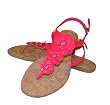 Coach Omega Crinkle Patent Leather Flower Buckle Back Flat Sandals A8515 PINK 8