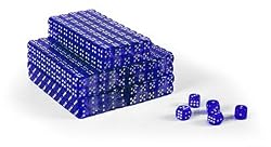 16mm Clear Translucent Blue Gaming Dice with Rounded Corners - Set of 500