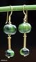 Gold plated chrysocolla earrings, 'Convergence'