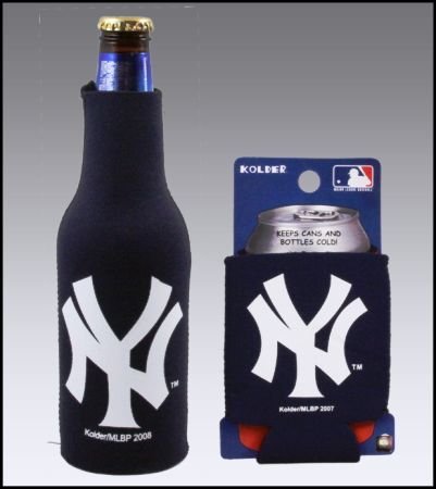SET OF 2 NEW YORK YANKEES CAN & BOTTLE KOOZIE COOLER